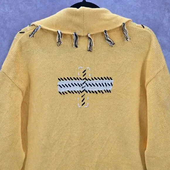 Storybook Knits Yellow Tassel Western Vintage Rhinestone Cotton Coat Jacket 3X - Picture 7 of 9